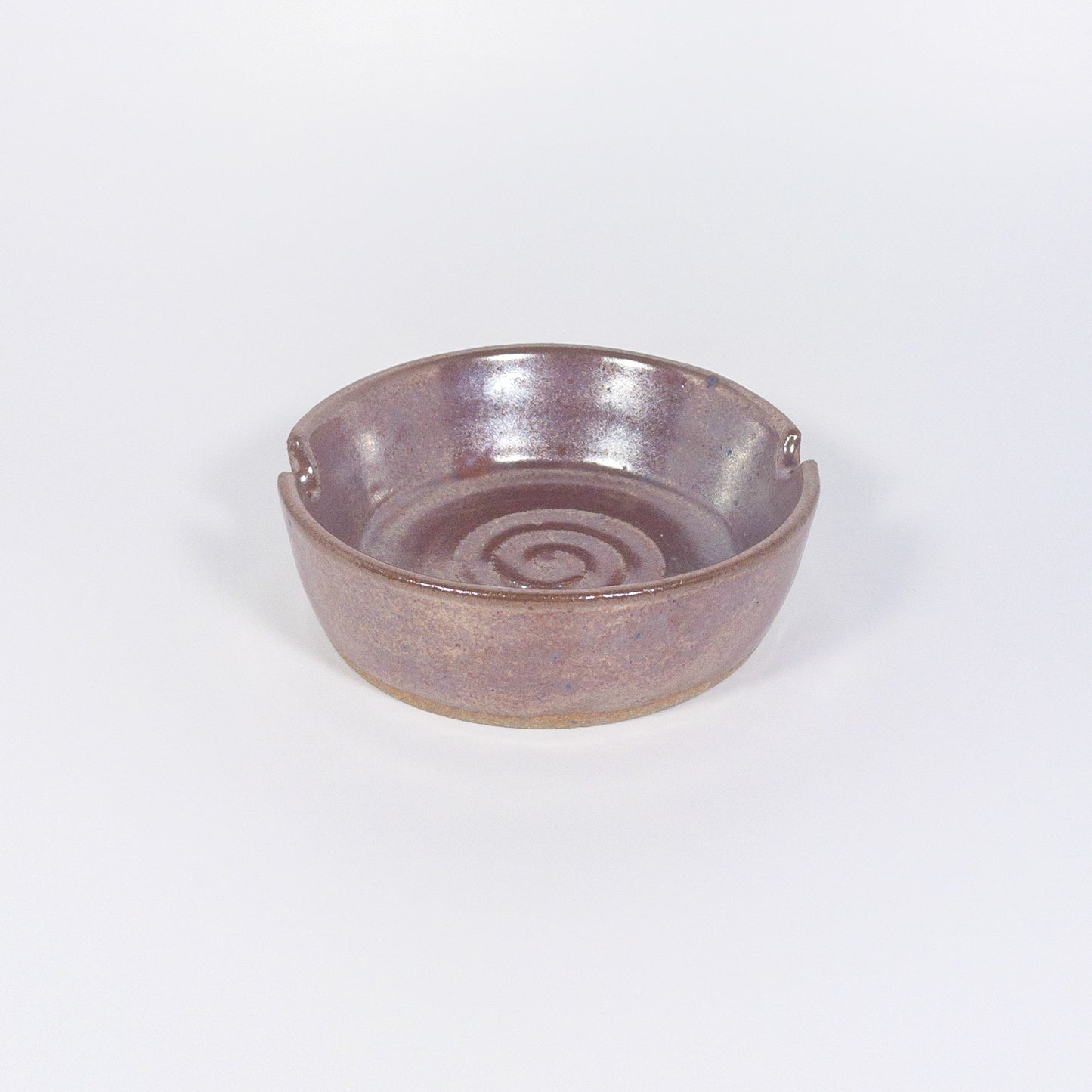 Dark Red and Metallic Ashtray