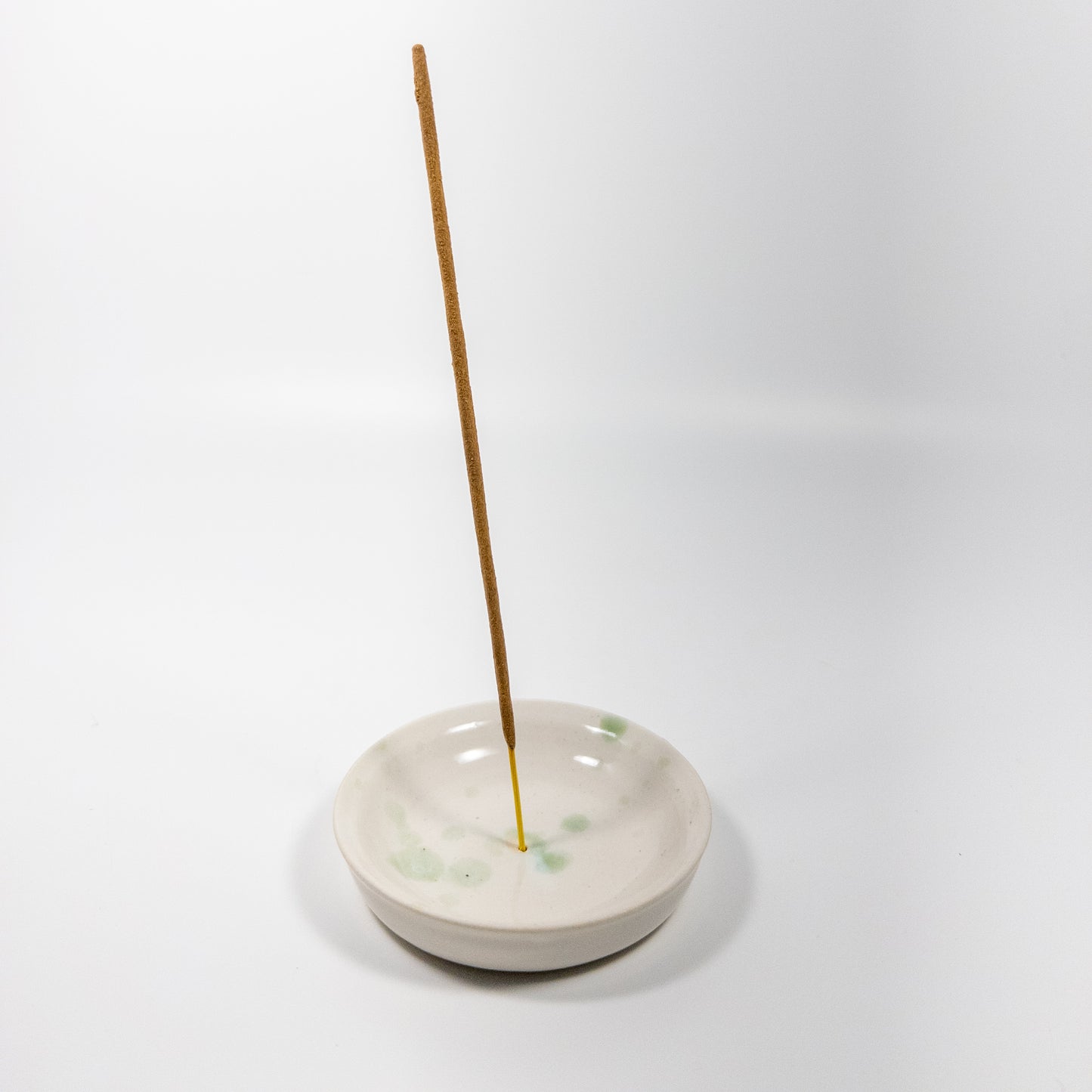 White and Green Incense Holder