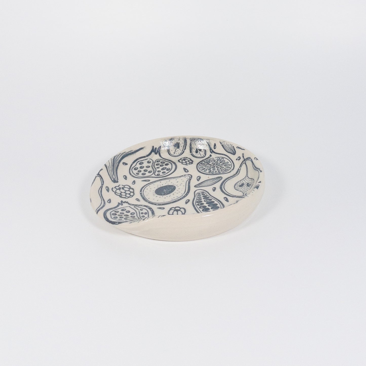 Black and White Fruit Pattern Spoon Rest